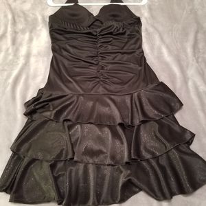 Lil Black Halter Empire Waist Dress Sz Large